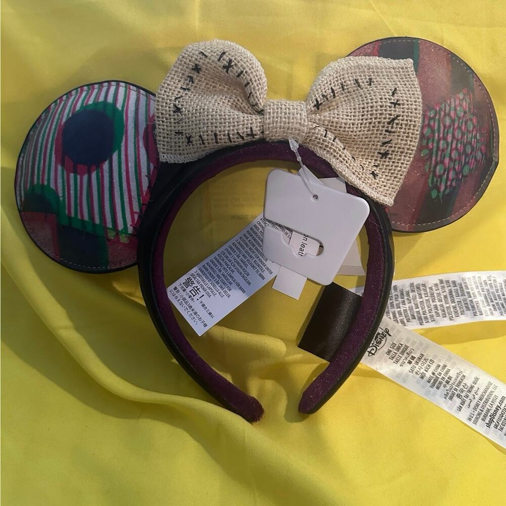 NWT Disney Parks Sally NBC Nightmare Before Christmas Bow Minnie Headband Ears